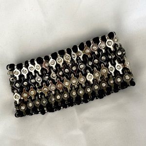 Black and Rhinestone Cuff Bracelet, Two for sale.